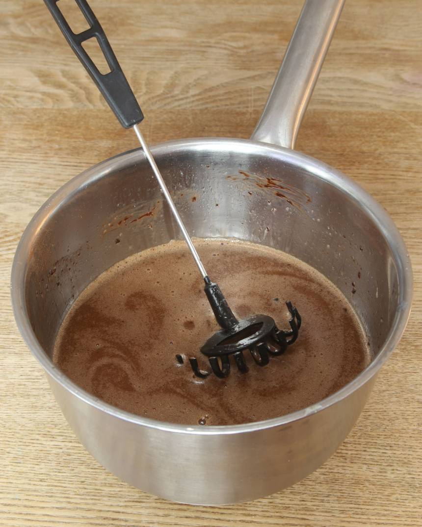 1. Sätt ugnen på 180 grader. Smält smöret i en kastrull. Tillsätt Coca-Cola och kakao och låt det puttra i ca ½ min. Ta bort kastrullen från värmen och låt blandningen svalna.